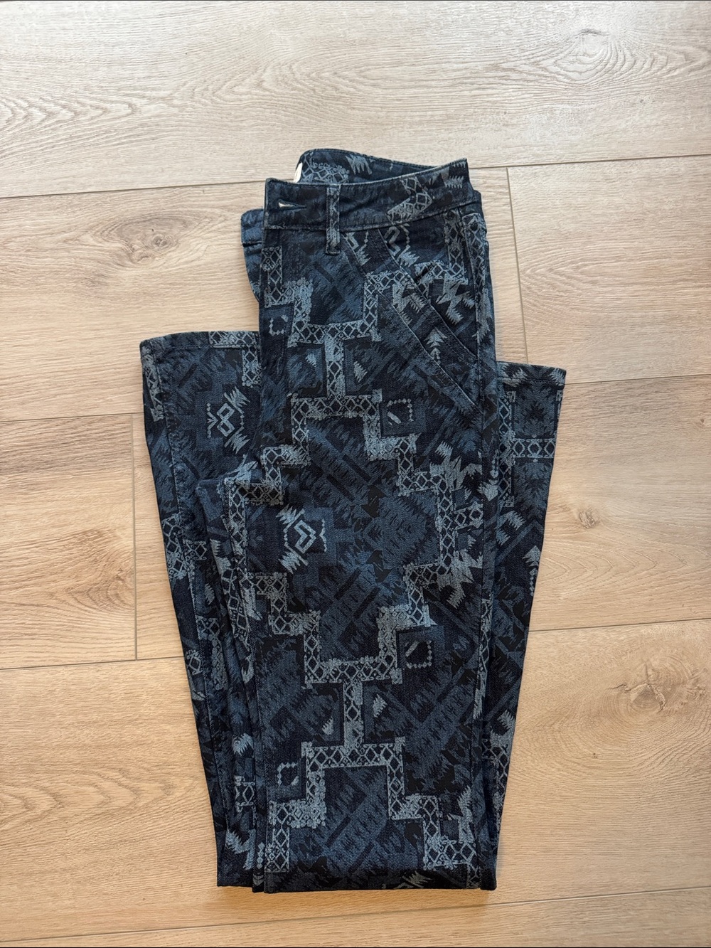 Shyanne Black & Gray Geometric Flare Jeans